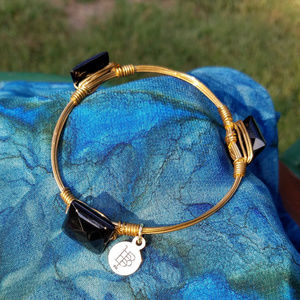 Bourbon & Bowties Black Facet Stone Wire Bracelet